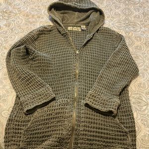 Fantastic fall hoodie - dress up your day w/ soft cotton comfy moss green zip up